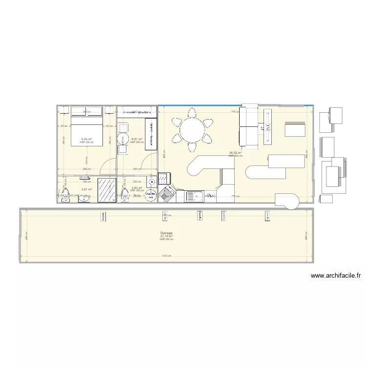 bel oeil  plan projet am&eacute;nag&eacute;. Plan de 