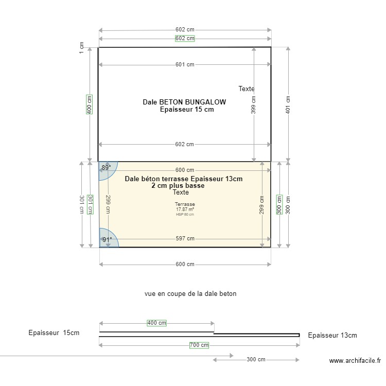 Plan BETON DALLE . Plan de 0 pièce et 0 m2