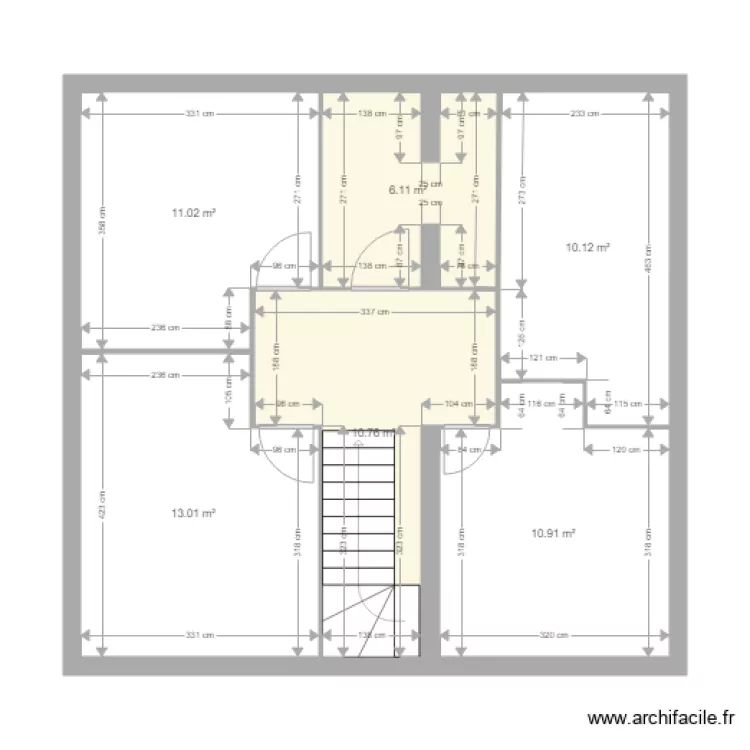 etage chez thibaud et Marine. Plan de 