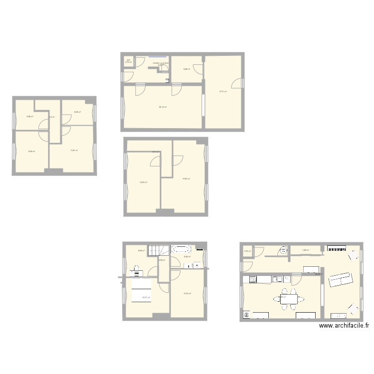 Rez de chaussez avant. Plan de 0 pièce et 0 m2