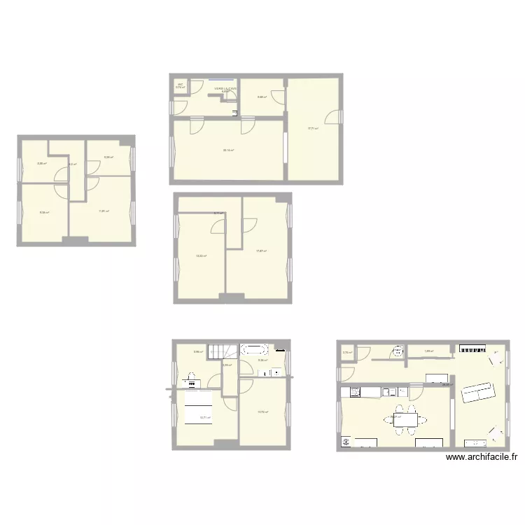 Rez de chaussez avant. Plan de 