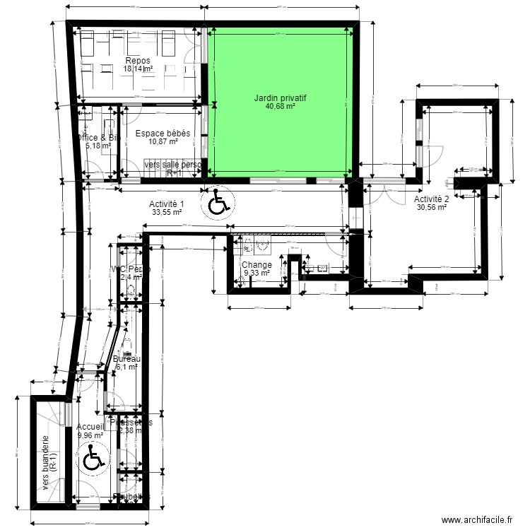 95 DEUIL 26 Eglise PROJET PMI V ArL post Jordan 08082022. Plan de 19 pièces et 223 m2