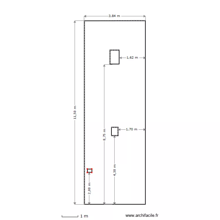 FACADE OUEST AVANT TRAVAUX. Plan de FACADE OUEST AVANT TRAVAUX. Plan de