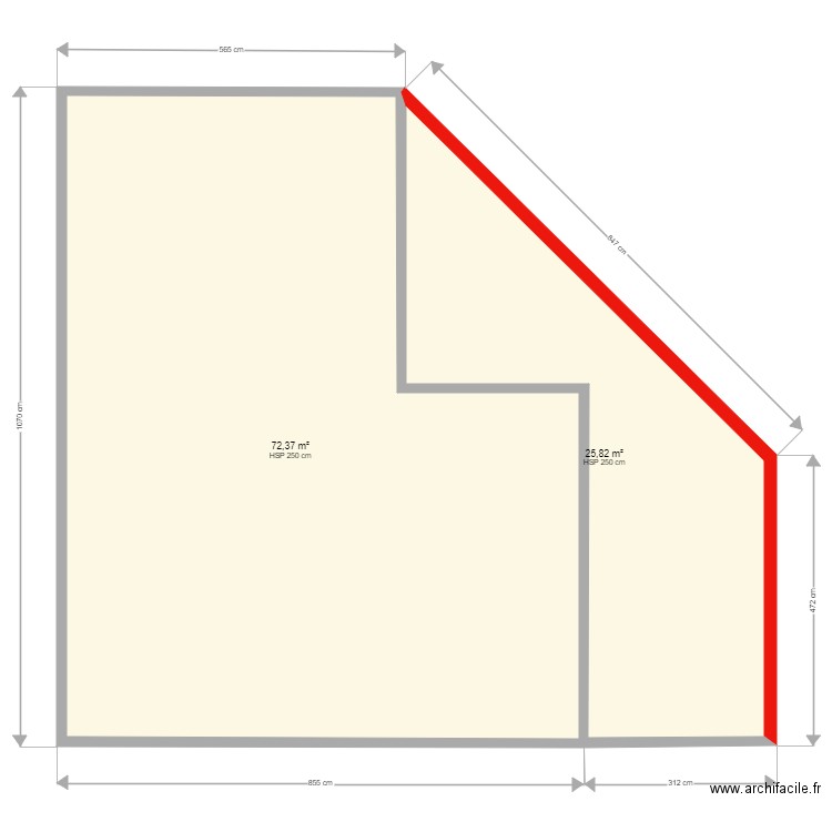 garage. Plan de 2 pièces et 98 m2