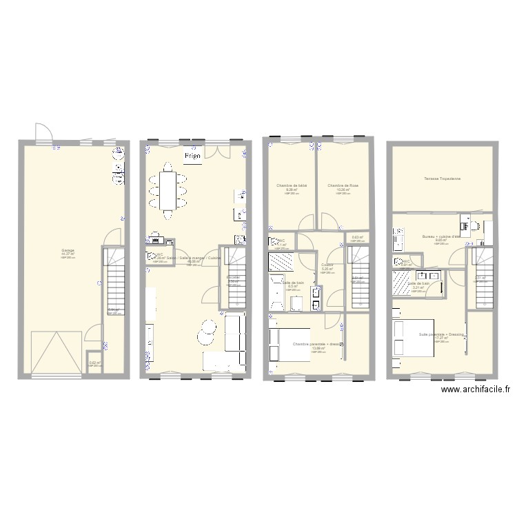 Plan R1 à R4 electricite reseaux. Plan de 0 pièce et 0 m2