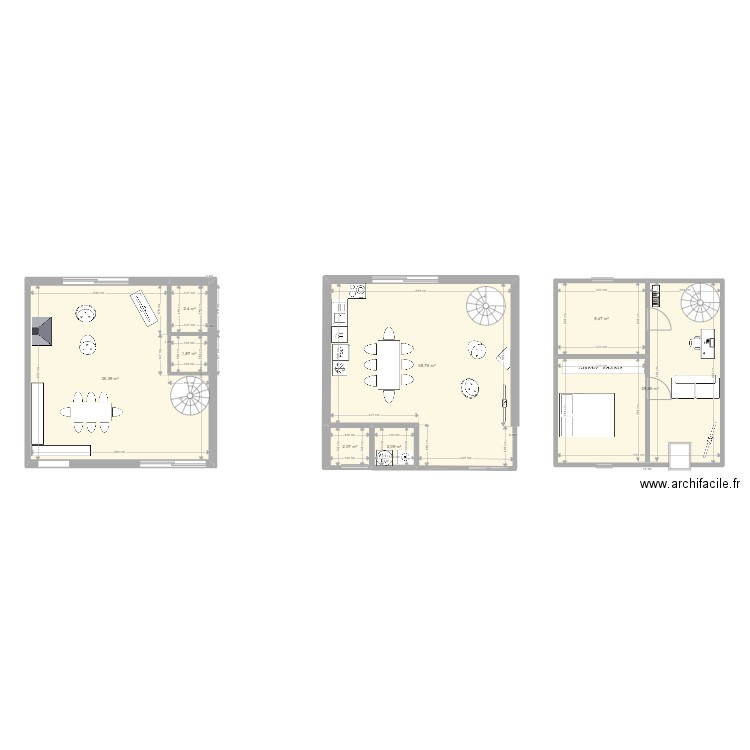 RdC 2. Plan de 8 pièces et 121 m2