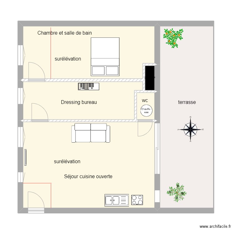 Villareal. Plan de 6 pièces et 79 m2