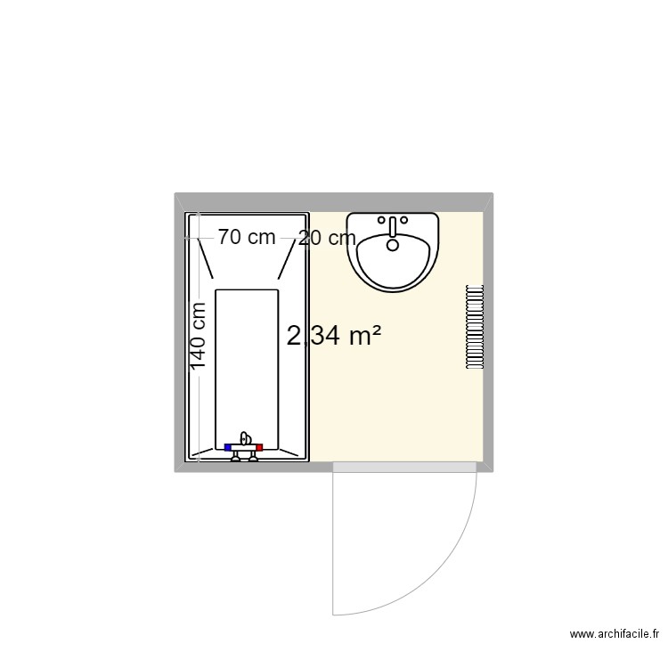 MEBARKIA. Plan de 2 pièces et 5 m2