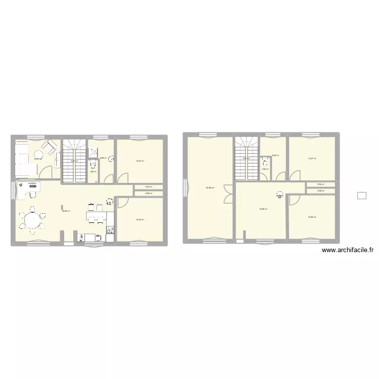 boupl3. Plan de 18 pièces et 172 m²