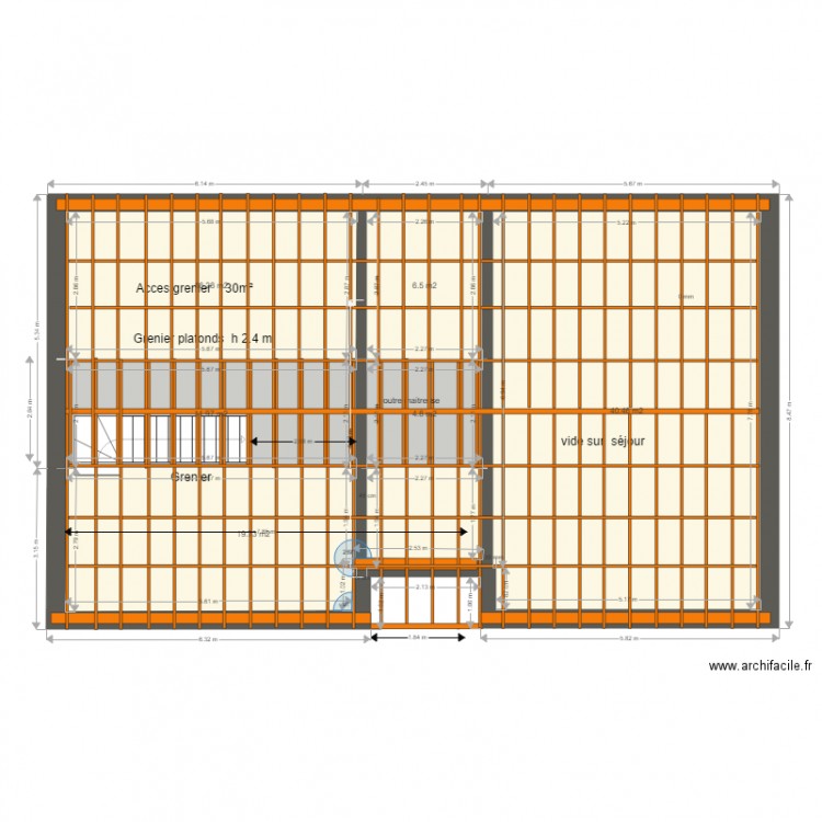 combles. Plan de 0 pièce et 0 m2