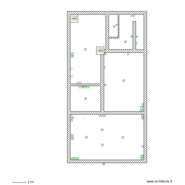 circuit electrique bas cabinet. Plan de 0 pièce et 0 m2