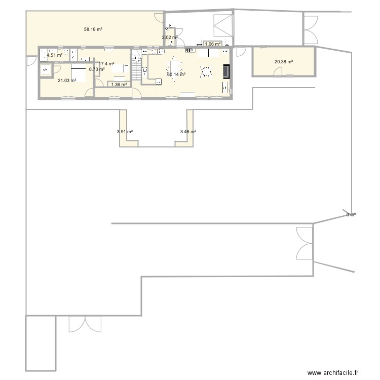 Beuz 2 variante 1. Plan de 0 pièce et 0 m2