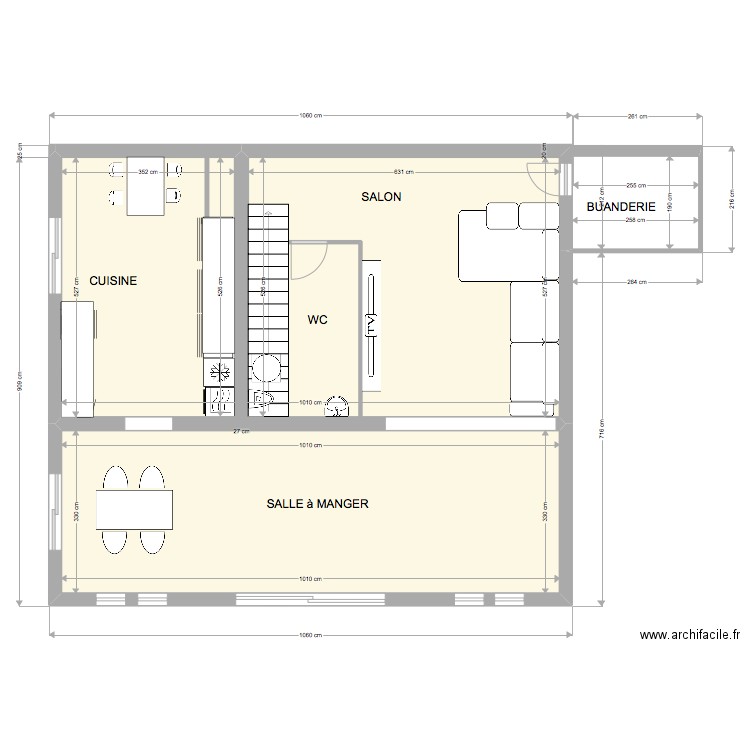 TURBIE RDC COTE. Plan de 2 pièces et 85 m2