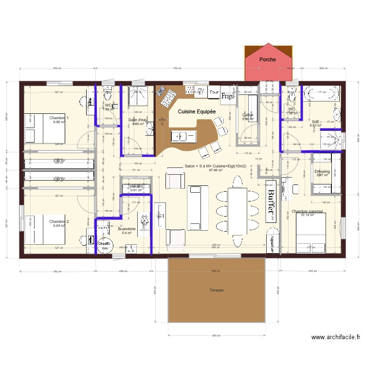 Plan de maison Finau et Tito F4 reactualisé 1. Plan de 0 pièce et 0 m2