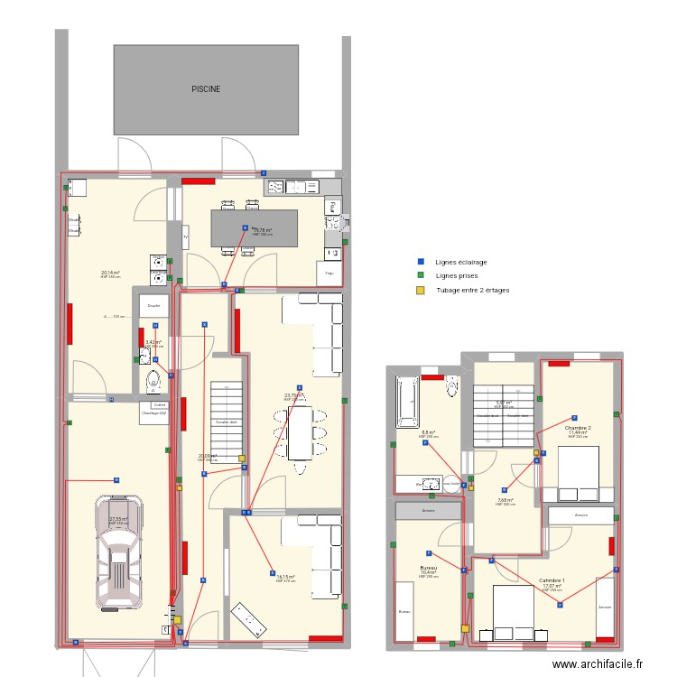 TFE_5H01. Plan de 13 pièces et 192 m2