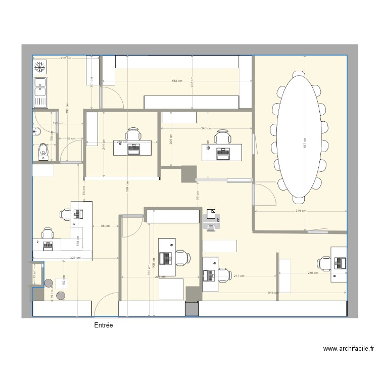 Bureaux GDF projet 2. Plan de 2 pièces et 115 m2
