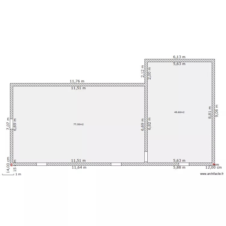 Maison Haut Vide. Plan de 