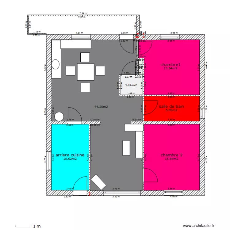 maison f3. Plan de 