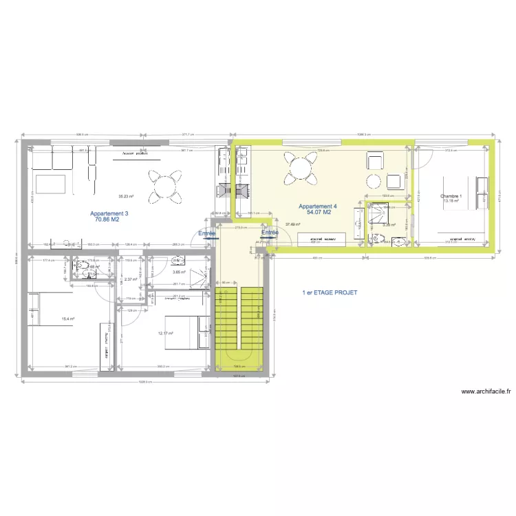 bouelem 1er etage projet. Plan de 