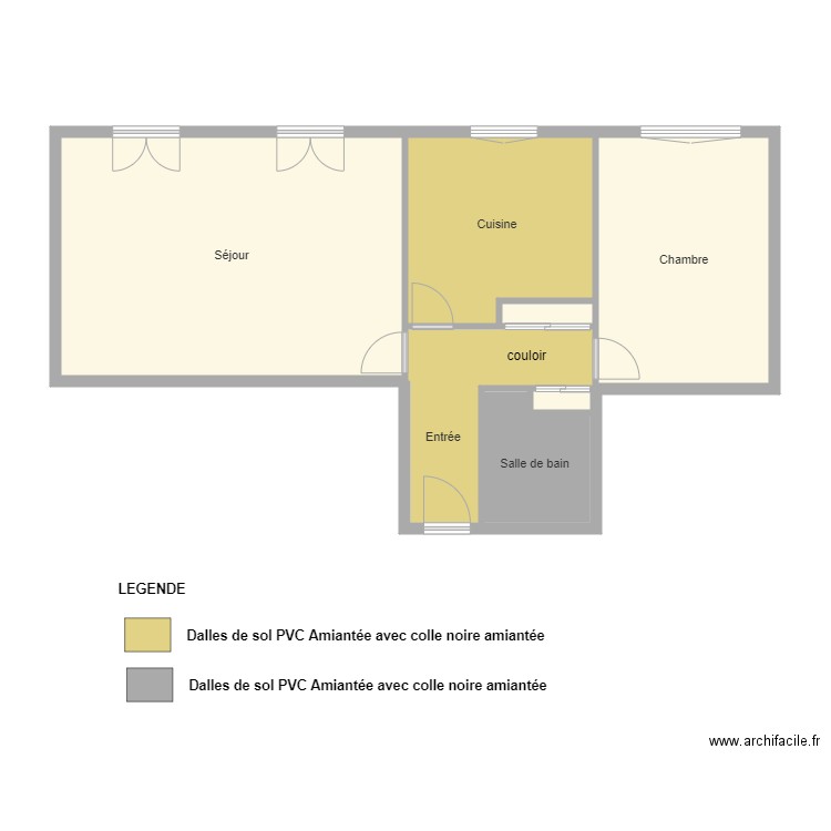 MORANT appartement. Plan de 7 pièces et 61 m2