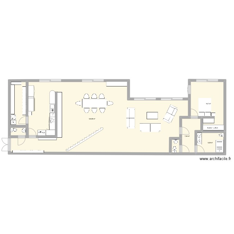 Maison . Plan de 4 pièces et 155 m2