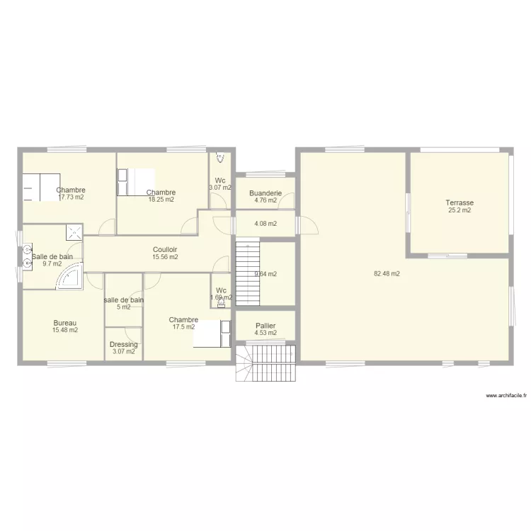 &eacute;tage avec pieces meubl&eacute;. Plan de 