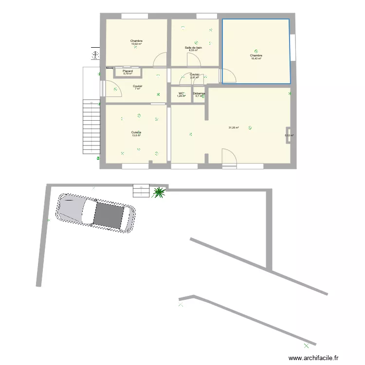 Appart &eacute;tage Huy. Plan de 