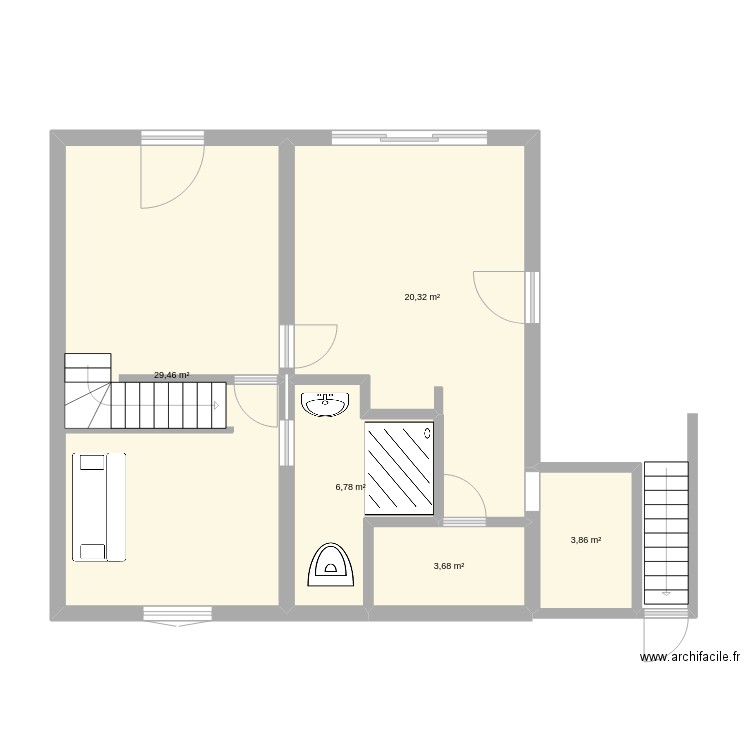 maison albi. Plan de 5 pièces et 64 m2