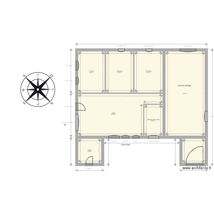 Armingol. Plan de 8 pièces et 195 m2