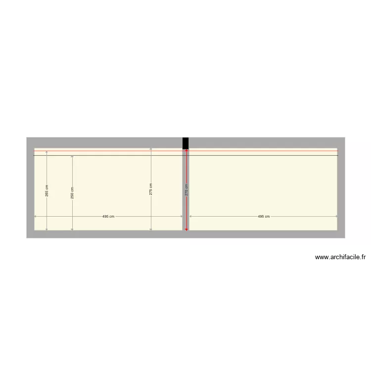 Baie vitr&eacute;e resto. Plan de 