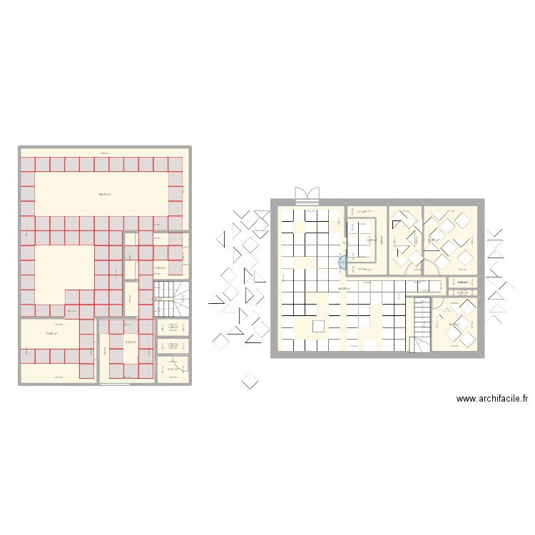 Zayat. Plan de 14 pièces et 174 m2