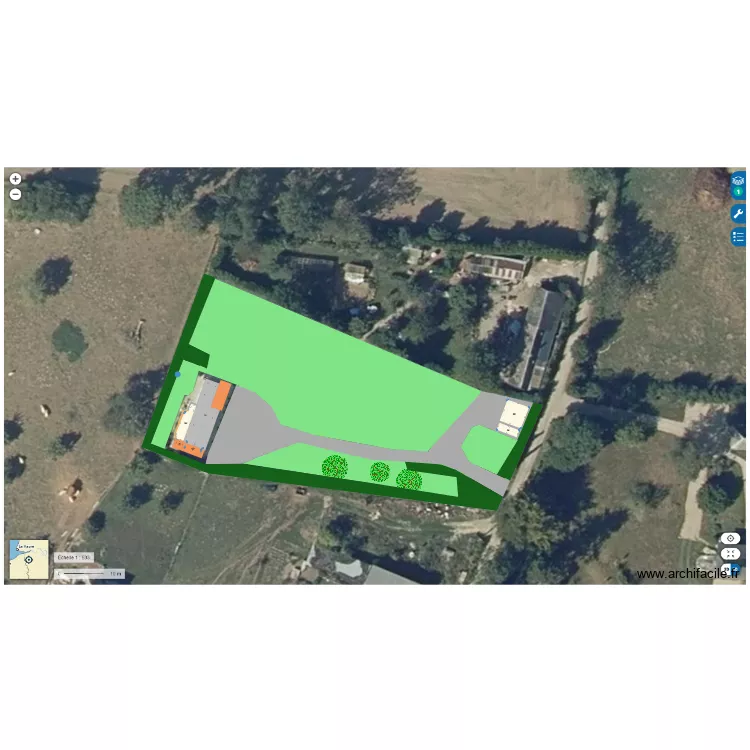 Plan de masse terrain TV. Plan de 