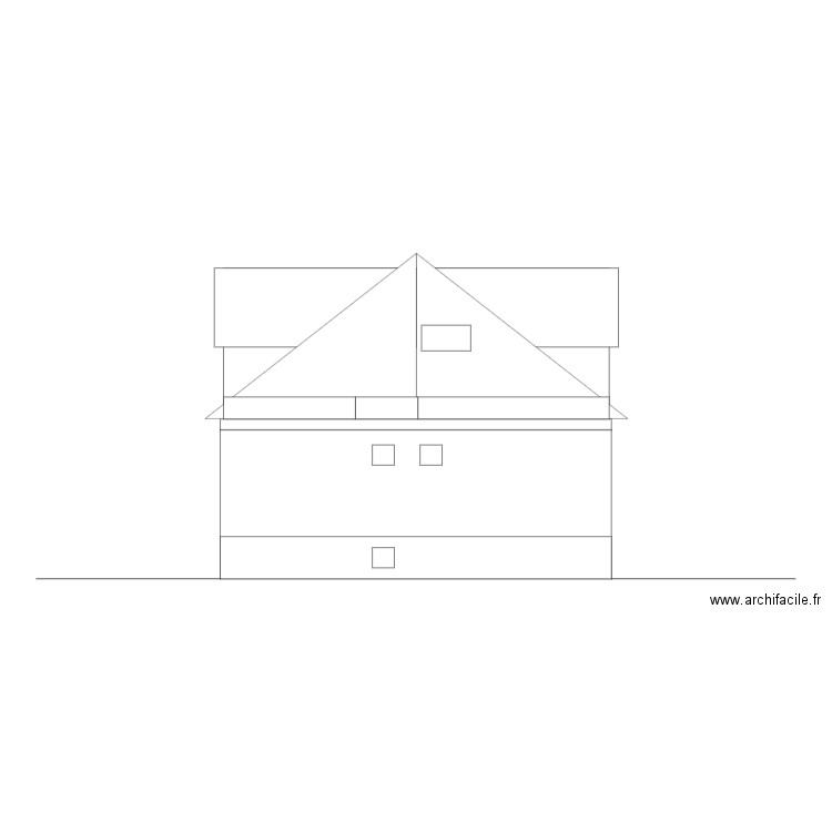 Maison - façade latérale gauche. Plan de 0 pièce et 0 m2