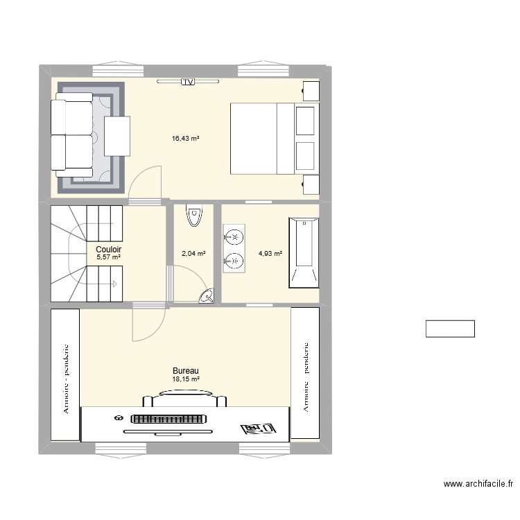 Ma maison 1. Plan de 5 pièces et 47 m2