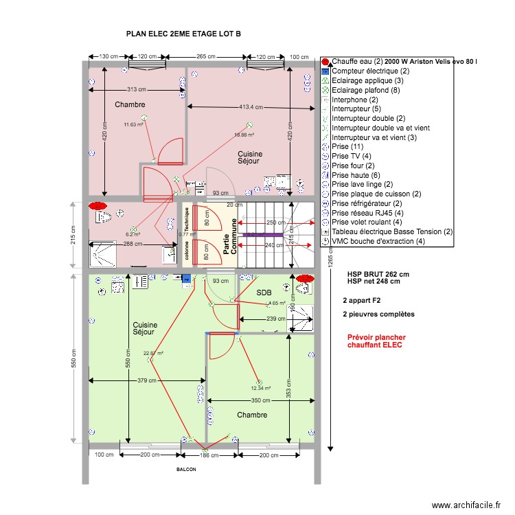 PLAN ELEC 2EME Etage LOT B 15 05 2020. Plan de 0 pièce et 0 m2