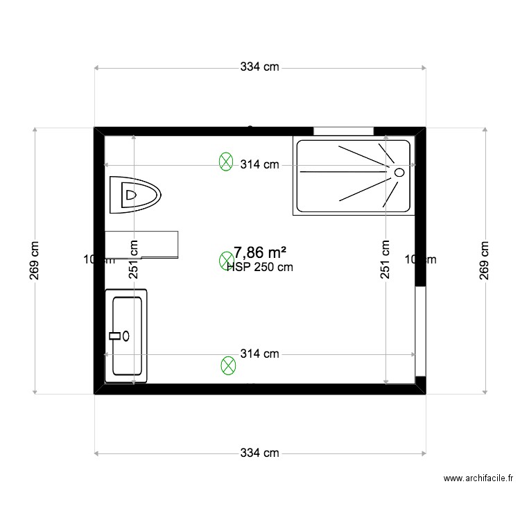 marechal sde. Plan de 1 pièce et 8 m2