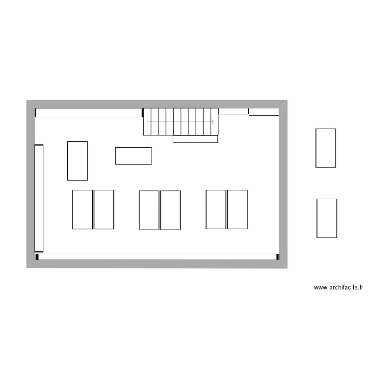 Librairie. Plan de 1 pièce et 40 m2