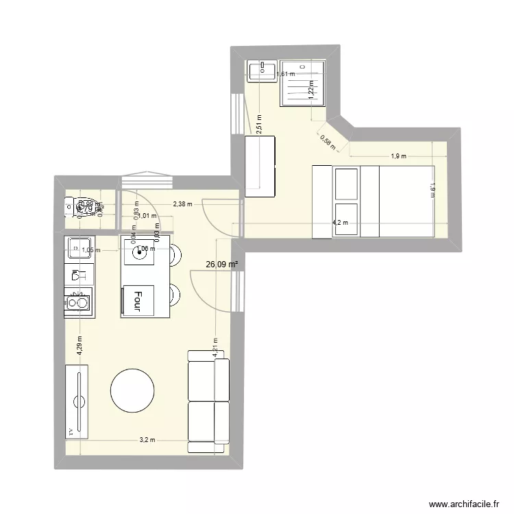 rdc 20121. Plan de 2  et 27 m²