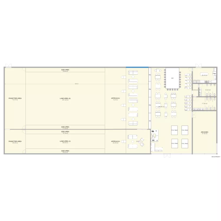 new final bowling floor plan. Plan de 