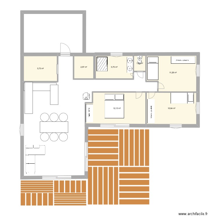 cenves 3. Plan de 7 pièces et 50 m2