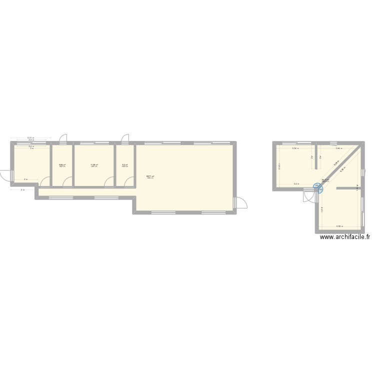 Grèce 1. Plan de 5 pièces et 117 m2