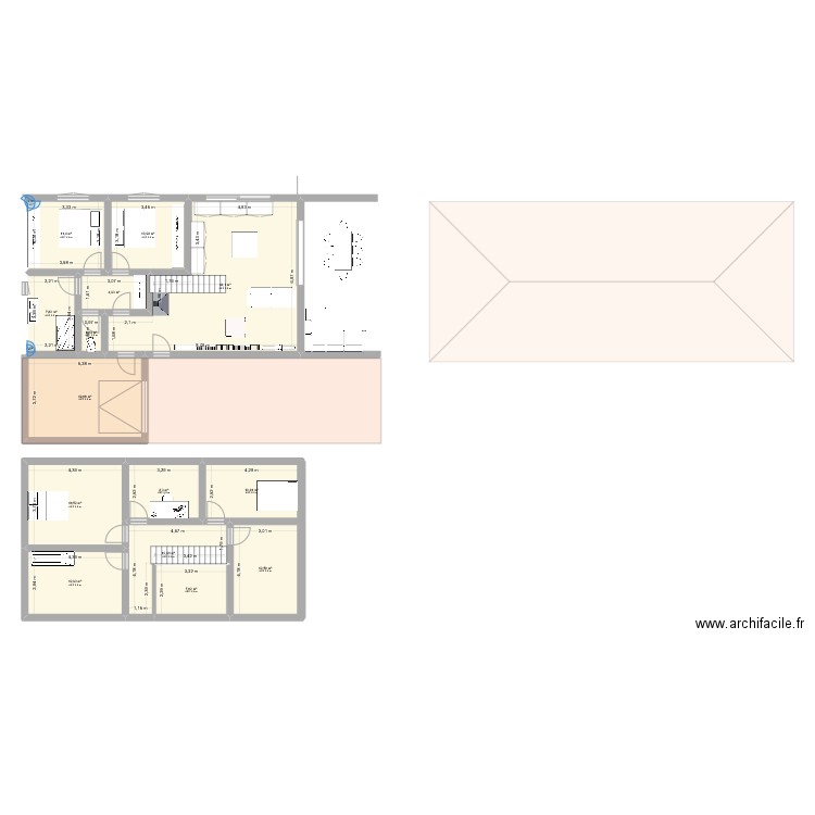 Maison 1. Plan de 14 pièces et 180 m2
