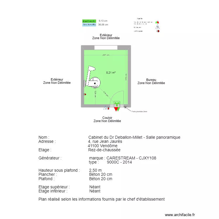 Salle pano Dr Deballon. Plan de Salle pano Dr Deballon. Plan de