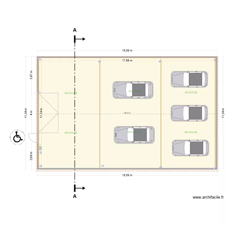 GARAGE CRECY 3. Plan de 1 Pièce et 199 m²