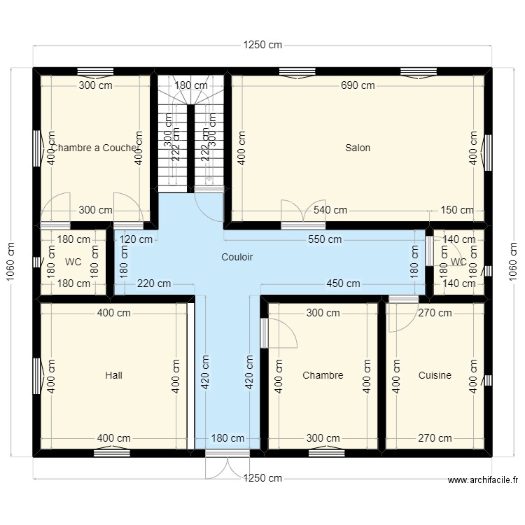 Plan de client 46 45 75 53 V4. Plan de 9 pièces et 114 m2