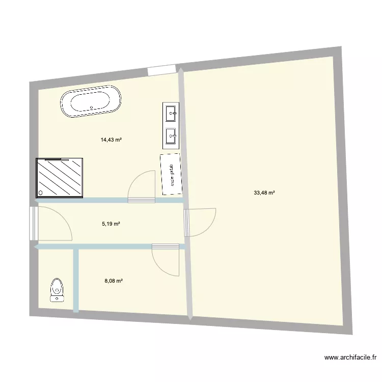 Comble chambre sdb 4. Plan de 