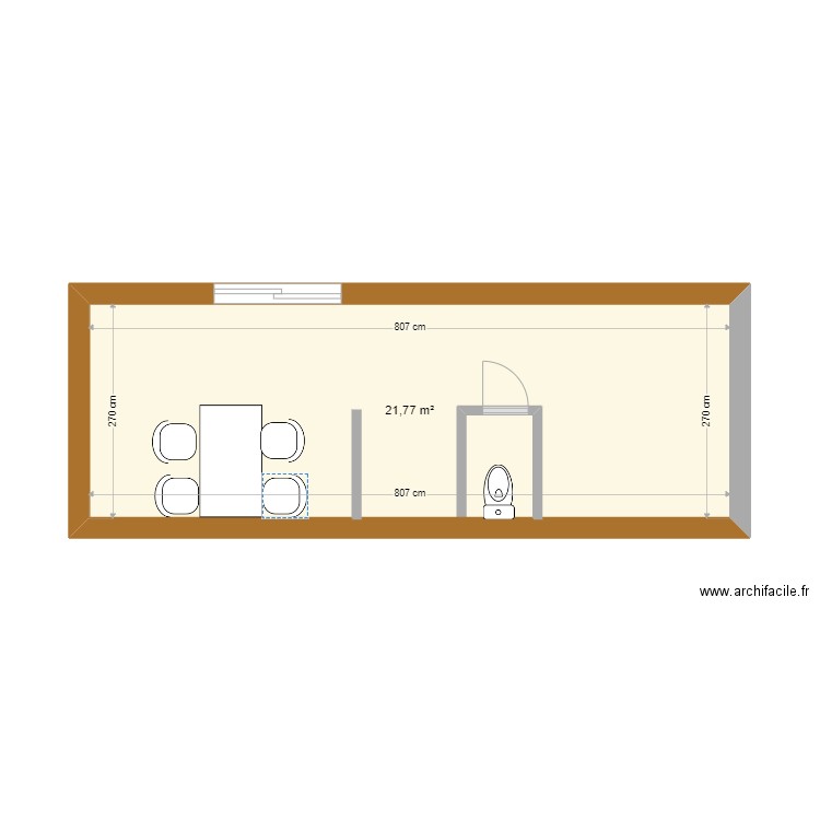 Vente Trefles. Plan de 1 pièce et 22 m2