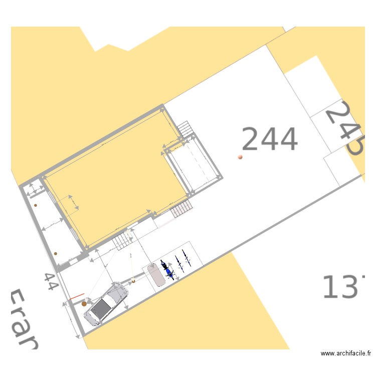 Extérieur Franklin V1. Plan de 3 pièces et 128 m2