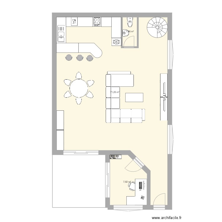 Projet Maison. Plan de 3 pièces et 81 m2