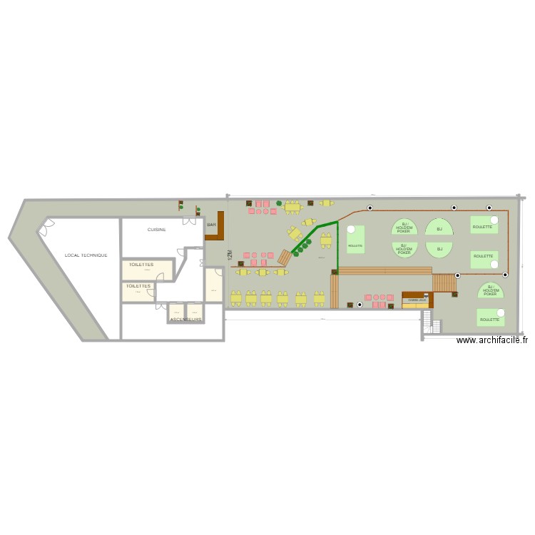 Plan actuel Rooftop. Plan de 0 pièce et 0 m2